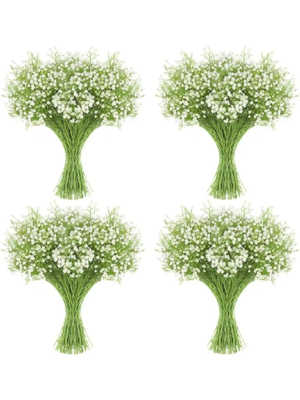 60 Pcs Artificial Babys Breath Flowers - Real Touch Silk Bouquet for Weddings
